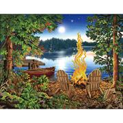 DIAMOND DOTZ - Lakeside Red Canoe - 51 x 66cm