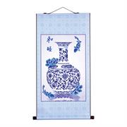 Diamond Dotz Premium Scroll - Oriental Blessing Peace - 48.5cm x 97cm - blue vase