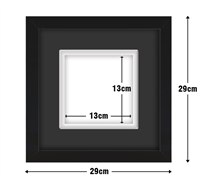 Black Frame with Black Mat Board DDF20.B130X130MB