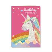 DIAMOND DOTZ - Personalised Dd Greeting Card - birthday unicorn 12.6 x 17.7cm