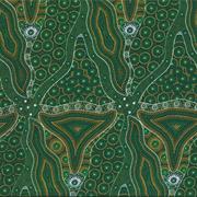 M&S Textiles Australia - Bush Tomato & Waterhole Green 