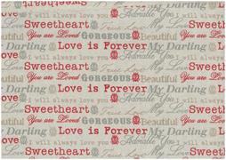 Christmas Linen Look Fabric 140cm - Text - Grey