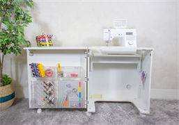 Horn - Crown Sewing Machine Furniture - White (Flat Packed)