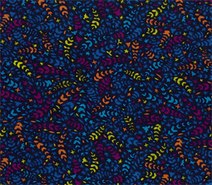 Flannelette Fern Print 150cm width - Dark Blue