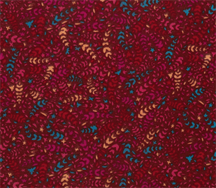 Flannelette Fern Print 150cm width - Red 