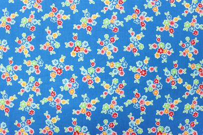Riley Blake Printed Cotton - Bright Flowers Blue 112cm