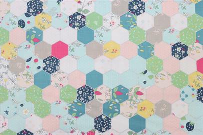 Riley Blake Printed Cotton - Hexagonal Tiles Aqua 112cm