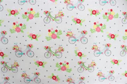 Riley Blake Printed Cotton - Vintage Pushbikes Gray 112cm