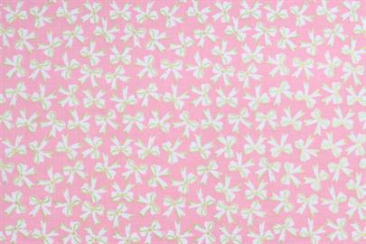 Riley Blake Printed Cotton - Bouncing Bows Pink 112cm