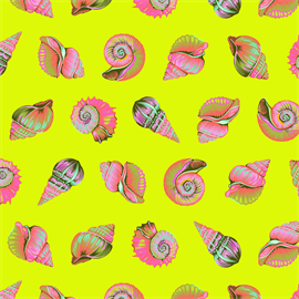 TULA PINK FLORAL REEF - LIL SHELLY - SEAGRASS