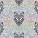 TULA PINK GRAYWORK - WOLF OF PINK STREET - FOG