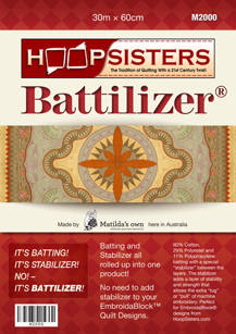 Hoop Sisters - Battilizer Batting/Stabilizer 60% Cotton / 29% Polyester / 11% Polypropylene - 60cm wide