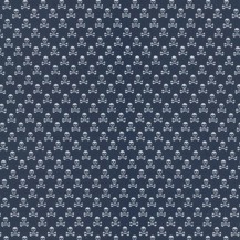 Skulls Printed Cotton - Navy