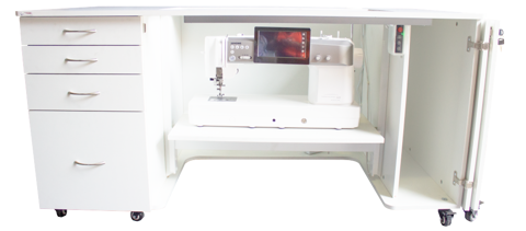 Tasman Electric Quilters Cabinet - White Ash (Flat Packed)