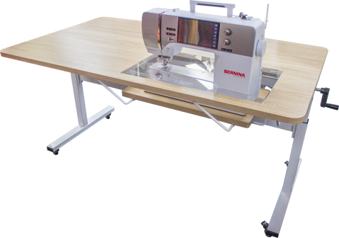 Height Adjustable Sewing & Cutting Table (cut out 362mm x 635mm) - Weathered Oak (Flat Packed)