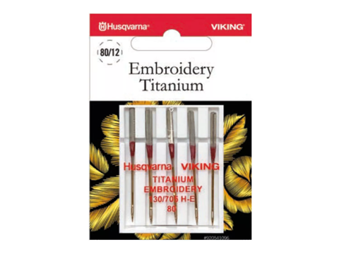 Husqvarna Machine Needles: EMBROIDERY TITANIUM 80, 5-P