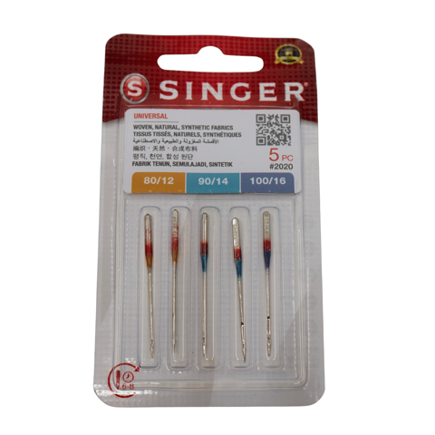 Singer Accessories - Needles - Round Sharp Point Size 80-90-100 Qty 5
