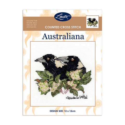 Helene Wild Cross Stitch 12 x 12cm - Magpie Pair