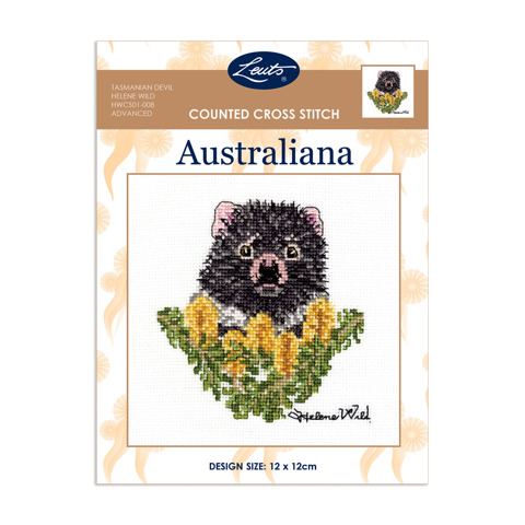 Helene Wild Cross Stitch 12 x 12cm - Tasmanian Devil