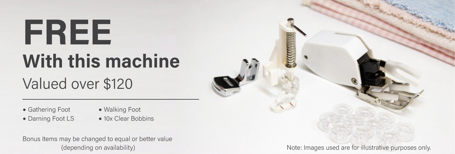 BONUS - Gathering Foot, Darning, Walking Foot and Clear Bobbins Total Vaue $120