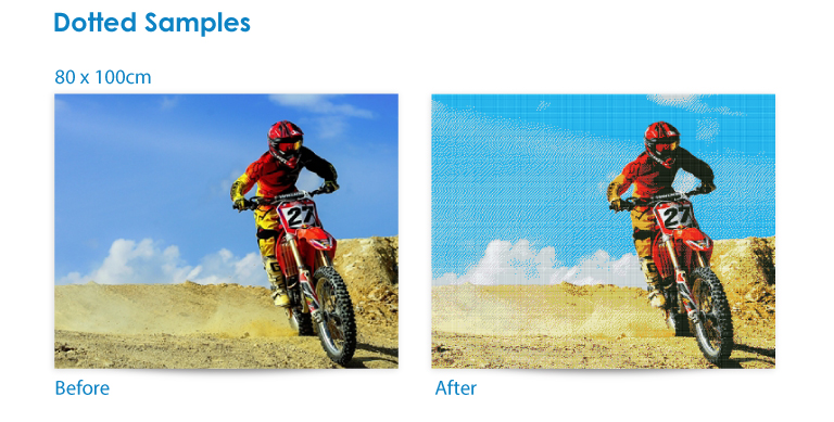 Diamond Painting - before and after